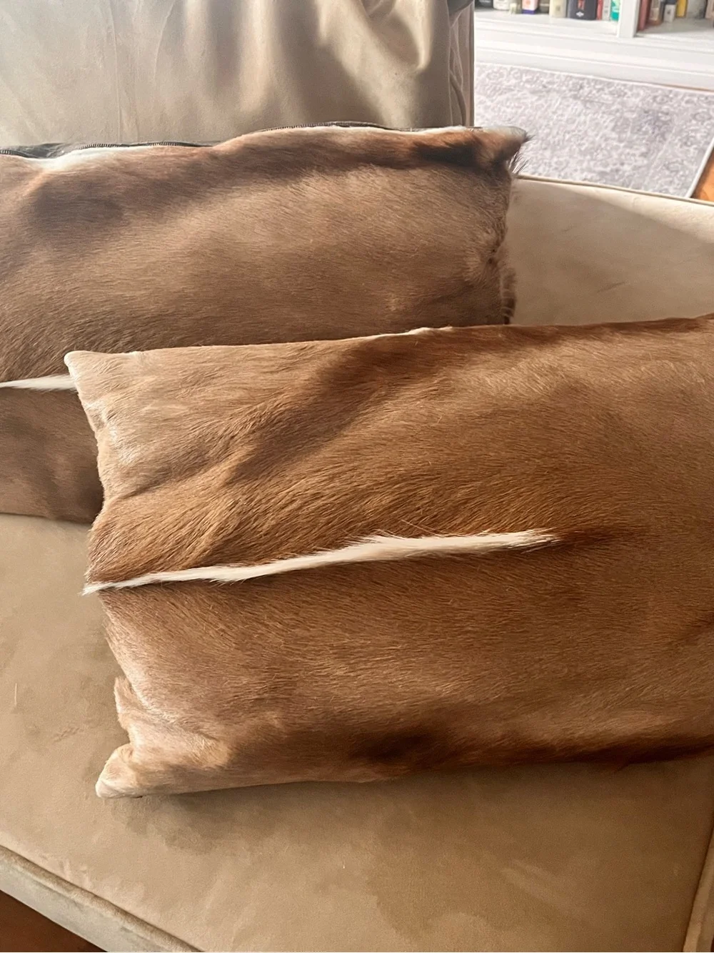 Real antelope accent pillows